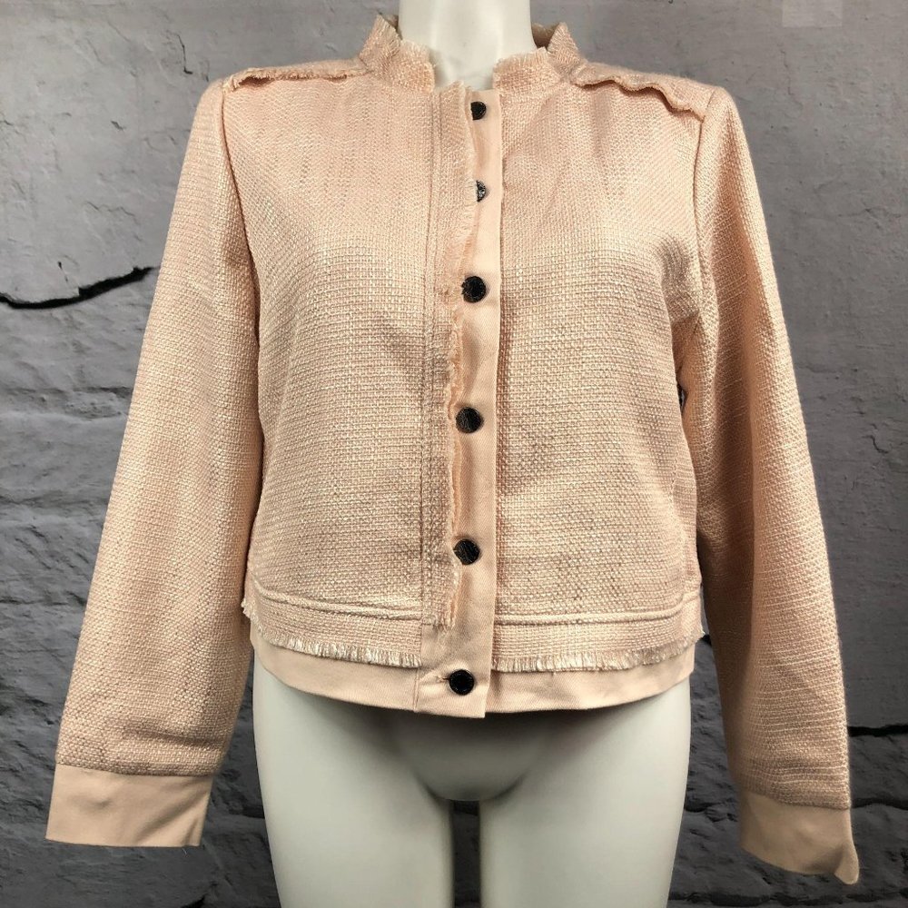 DKNY twill button up pink jacket long sleeve XL